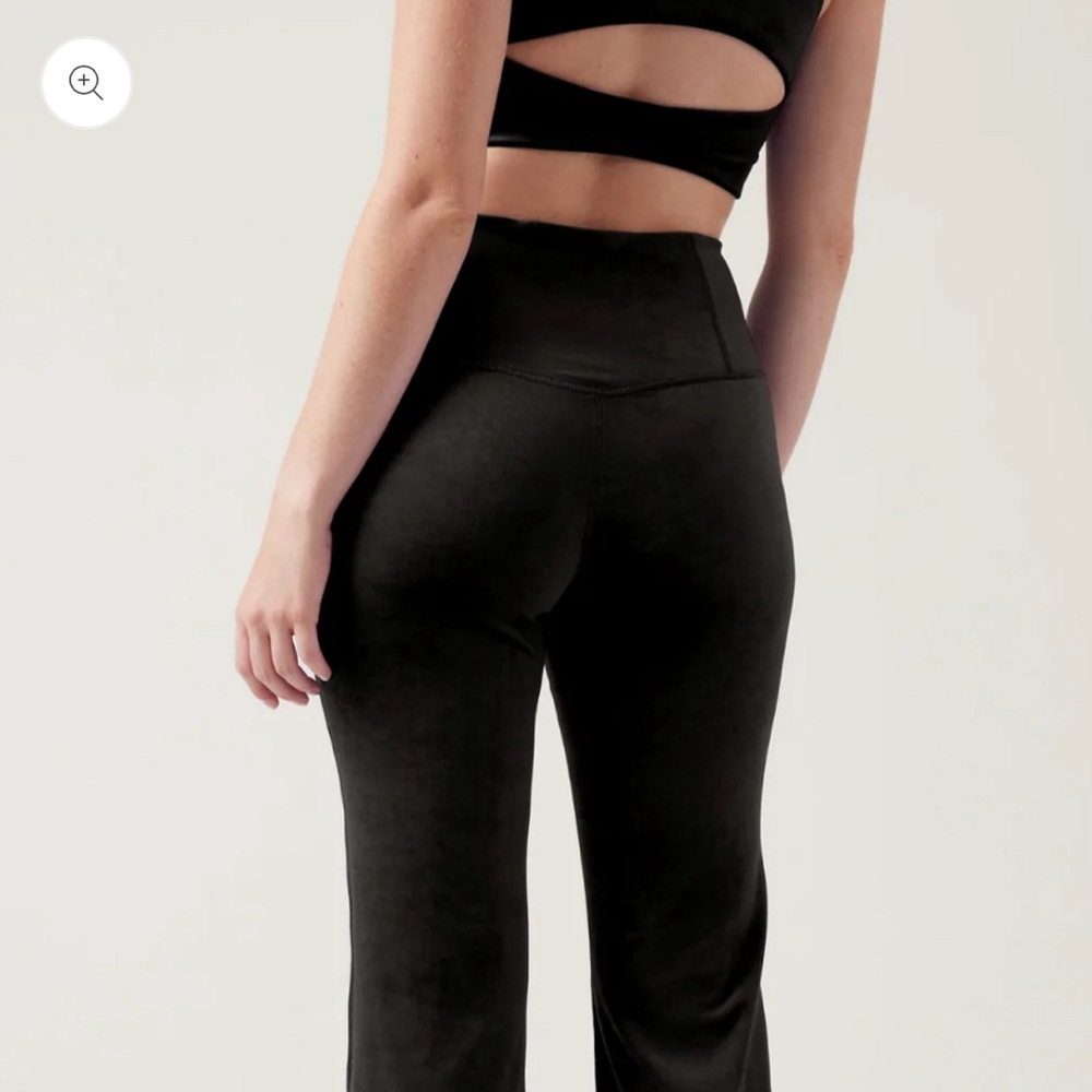 Black velvet Athleta 2-pc set with flare pants